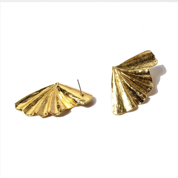 Aretes abanico Dorado - Image 3