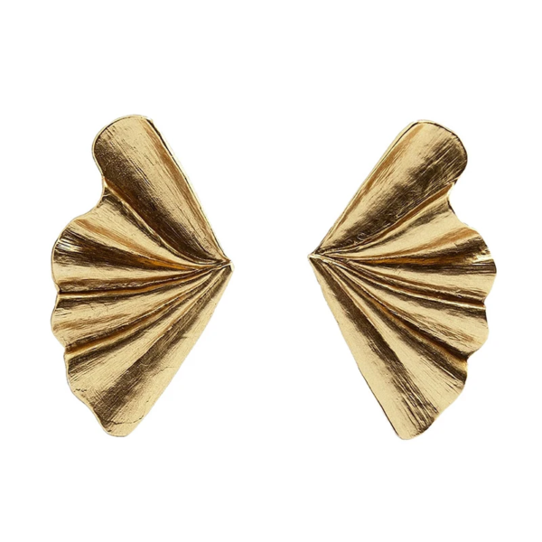 Aretes abanico Dorado - Image 2